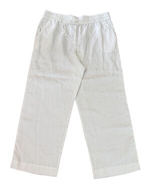 Tommy Bahama Women's White Lightweight Linen Pull-On Drawstring Pants Sz XL NWT